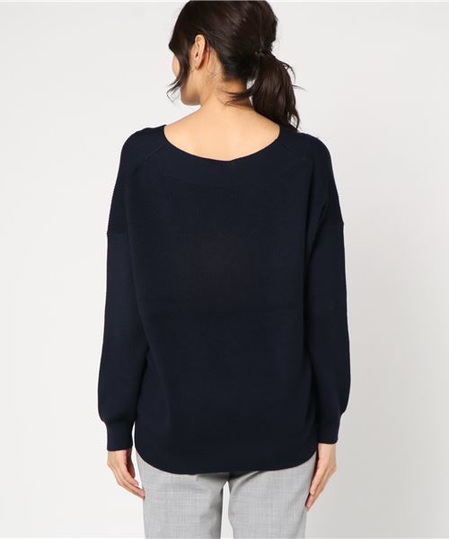 RIVE DROITE（リヴドロワ）の「カシミヤ混片畦Vネックプルオーバー（ニット/セーター・レディース・オフホワイト/ネイビー/ミント・FREE）」の7枚目の写真