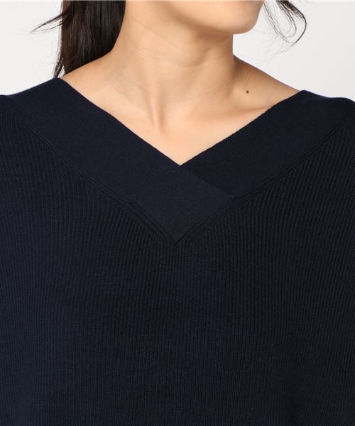 RIVE DROITE（リヴドロワ）の「カシミヤ混片畦Vネックプルオーバー（ニット/セーター・レディース・オフホワイト/ネイビー/ミント・FREE）」の6枚目の写真