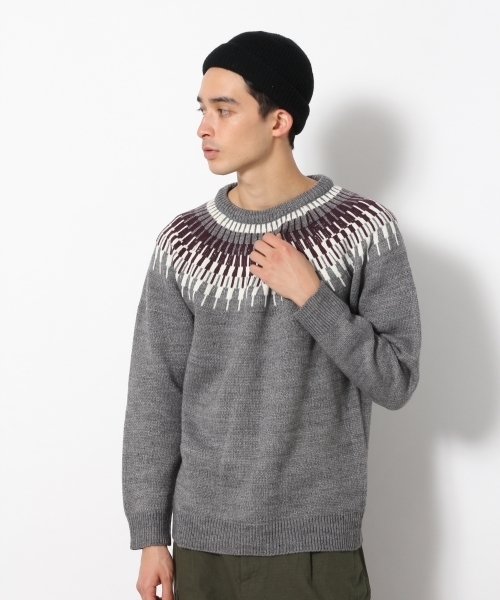 RAGEBLUE(レイジブルー)の「ジャガードニットクルー/779977(ニット/セーター・メンズ・ホワイト/ネイビー/グレー/ワインレッド・SMALL/MEDIUM/LARGE)」の7枚目の写真