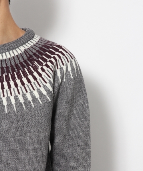 RAGEBLUE(レイジブルー)の「ジャガードニットクルー/779977(ニット/セーター・メンズ・ホワイト/ネイビー/グレー/ワインレッド・SMALL/MEDIUM/LARGE)」の5枚目の写真