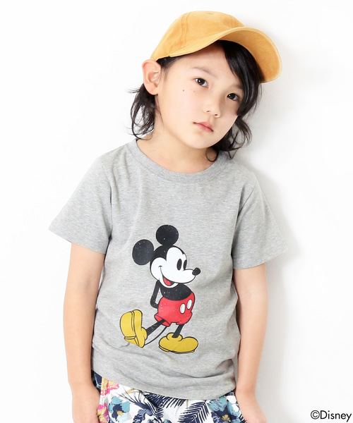 Disney（ディズニー）の「かすれミッキープリント半袖Tシャツ カットソー（Tシャツ/カットソー・キッズ・ホワイト/カーキ/杢グレー/グリーン系その他/スミクロ/スモークピンク・100cm/110cm/120cm/130cm/140cm/150cm/160cm）」の4枚目の写真