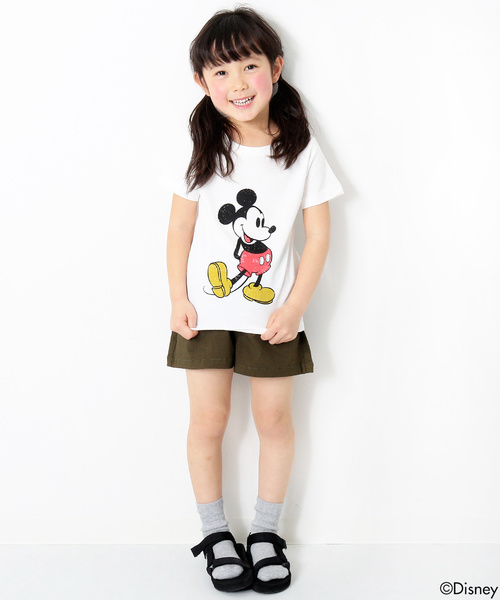 Disney（ディズニー）の「かすれミッキープリント半袖Tシャツ カットソー（Tシャツ/カットソー・キッズ・ホワイト/カーキ/杢グレー/グリーン系その他/スミクロ/スモークピンク・100cm/110cm/120cm/130cm/140cm/150cm/160cm）」の13枚目の写真