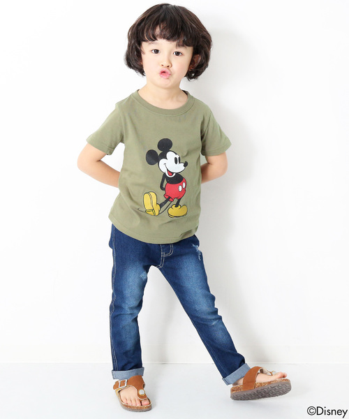 Disney（ディズニー）の「かすれミッキープリント半袖Tシャツ カットソー（Tシャツ/カットソー・キッズ・ホワイト/カーキ/杢グレー/グリーン系その他/スミクロ/スモークピンク・100cm/110cm/120cm/130cm/140cm/150cm/160cm）」の18枚目の写真