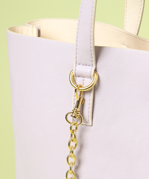 one after another NICE CLAUP（ワンアフターアナザーナイスクラップ）の「ステキトートバック（トートバッグ・レディース・ブラック/ベージュ/パープル・FREE）」の5枚目の写真