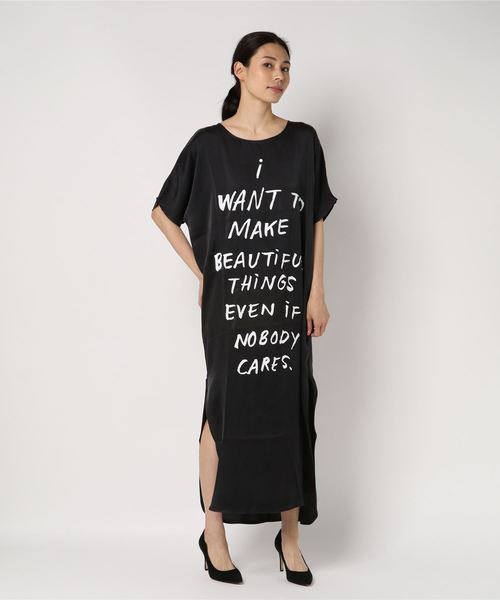 HELIOPOLE(エリオポール)の「5 PRE VIEW: LONG LOGO DRESS(ワンピース・レディース・ブラック・S)」の1枚目の写真