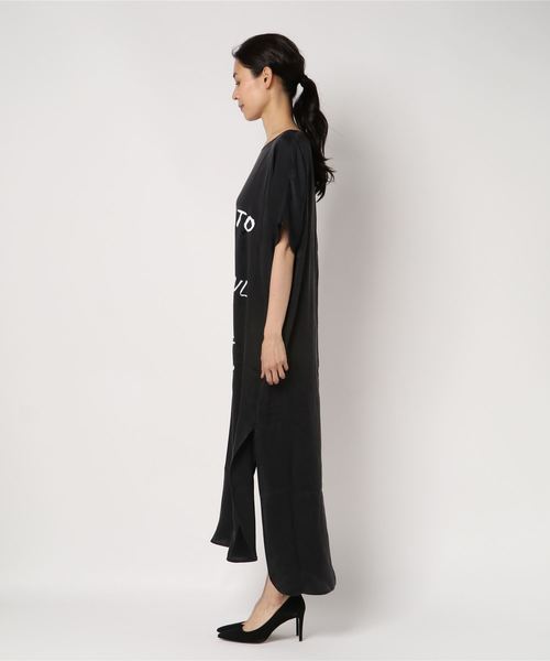 HELIOPOLE(エリオポール)の「5 PRE VIEW: LONG LOGO DRESS(ワンピース・レディース・ブラック・S)」の2枚目の写真
