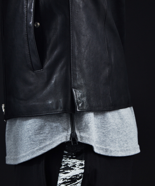 5351 POUR LES HOMMES(ゴーサンゴーイチプールオム)の「ベジタブルラムレザーブルゾン(ライダースジャケット・メンズ・ホワイト/グレー/ブラック・44(S)/46(M)/48(L))」の17枚目の写真