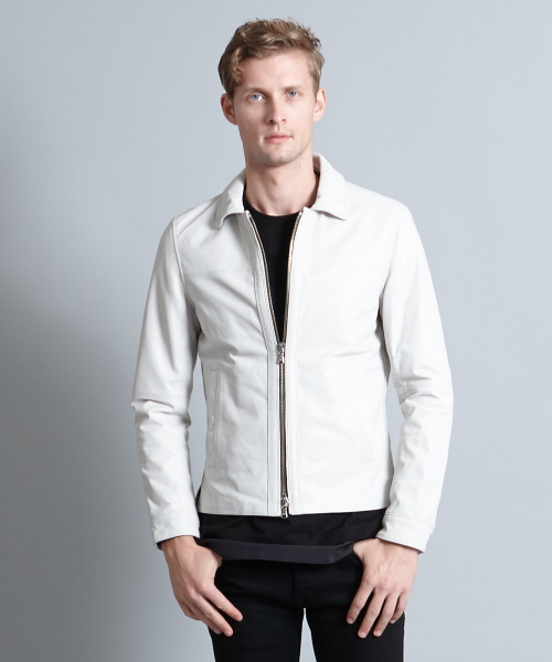 5351 POUR LES HOMMES(ゴーサンゴーイチプールオム)の「ベジタブルラムレザーブルゾン(ライダースジャケット・メンズ・ホワイト/グレー/ブラック・44(S)/46(M)/48(L))」の11枚目の写真