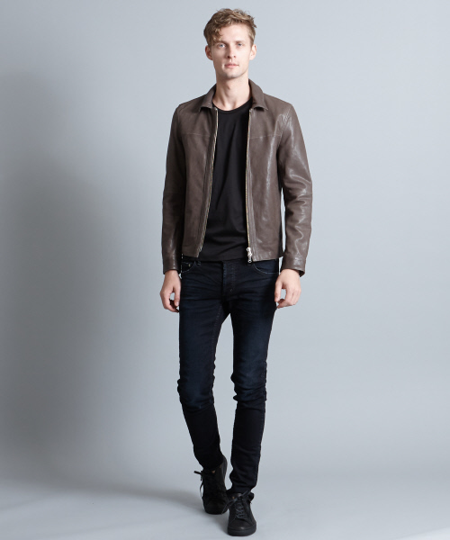 5351 POUR LES HOMMES(ゴーサンゴーイチプールオム)の「ベジタブルラムレザーブルゾン(ライダースジャケット・メンズ・ホワイト/グレー/ブラック・44(S)/46(M)/48(L))」の7枚目の写真