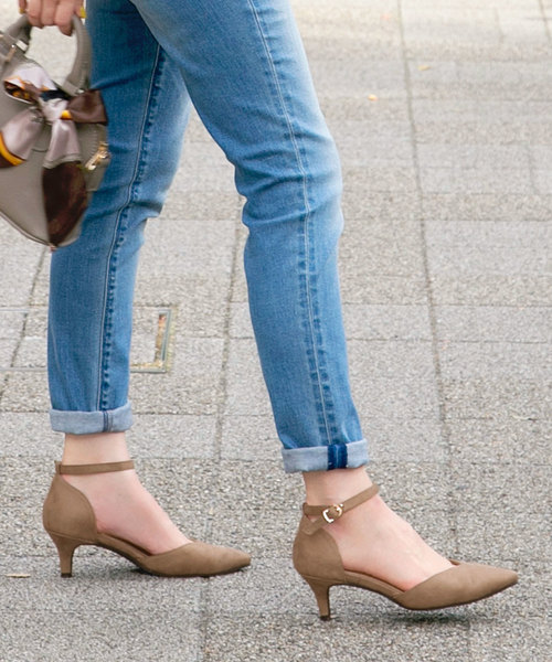 KOBE LETTUCE（コウベレタス）の「Vカットアンクルストラップセパレートパンプス＊レディース/シューズ[I1633]神戸レタス（パンプス・レディース・ベージュ/ピンク系その他/ブラック/チェック/レオパード・L/LL/M/S）」の3枚目の写真