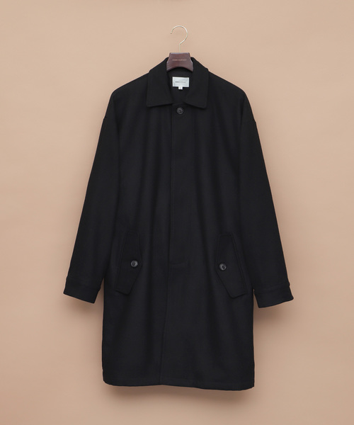 EMMA CLOTHES（エマクローズ）の「ウール混メルトンバルカラーコート（ステンカラーコート・メンズ・ブラック/カーキ/チェック・M/L）」の9枚目の写真