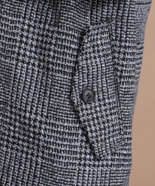 EMMA CLOTHES（エマクローズ）の「ウール混メルトンバルカラーコート（ステンカラーコート・メンズ・ブラック/カーキ/チェック・M/L）」の5枚目の写真