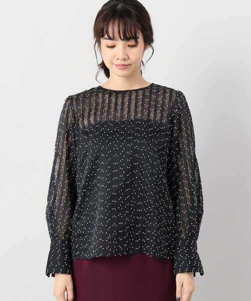 IENA - 美品 IENA シアーボンボンデザインブラウス イエナ セール】シアーボンボンデザインブラウス◇（シャツ/ブラウス