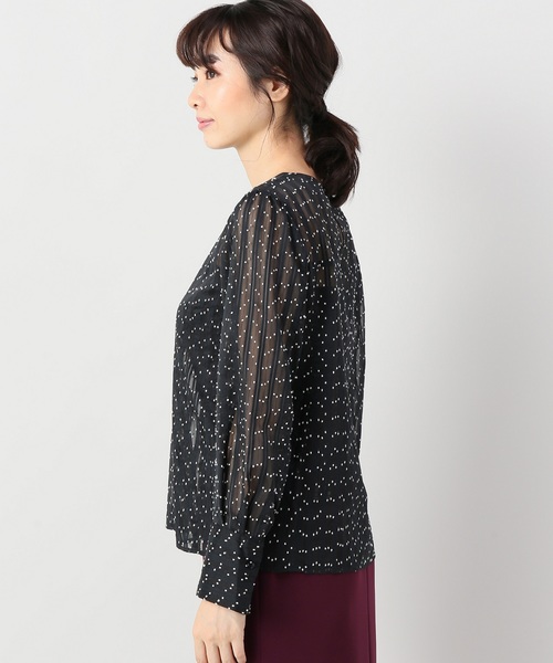 IENA（イエナ）の「シアーボンボンデザインブラウス◆（シャツ/ブラウス・レディース・ブラック/アイボリー・FREE）」の11枚目の写真