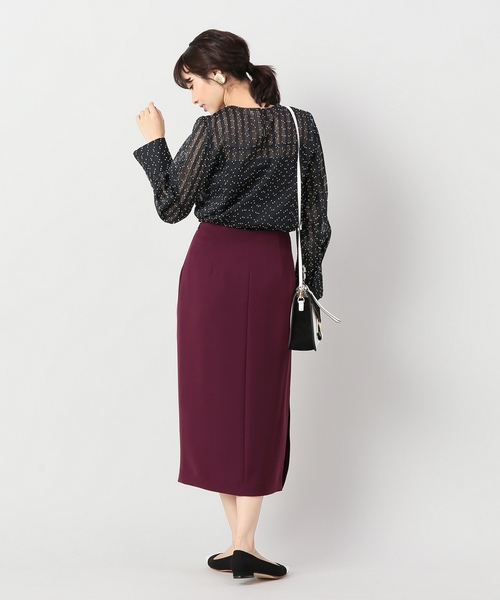 IENA（イエナ）の「シアーボンボンデザインブラウス◆（シャツ/ブラウス・レディース・ブラック/アイボリー・FREE）」の3枚目の写真