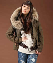 goa | ラクーンファー付 硫化ショートモッズコート(モッズコート)