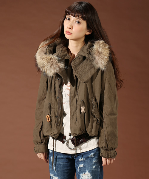 goa(ゴア)の「ラクーンファー付 硫化ショートモッズコート(モッズコート・レディース・ブラック/モカ/カーキ/カモフラージュ・FREE)」の19枚目の写真