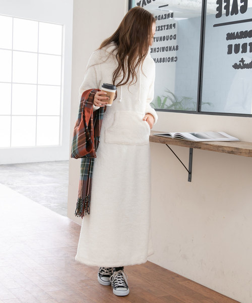 セール ワンピース ワンピース ボアパーカーワンピース ワンピース 夢展望 ユメテンボウ のファッション