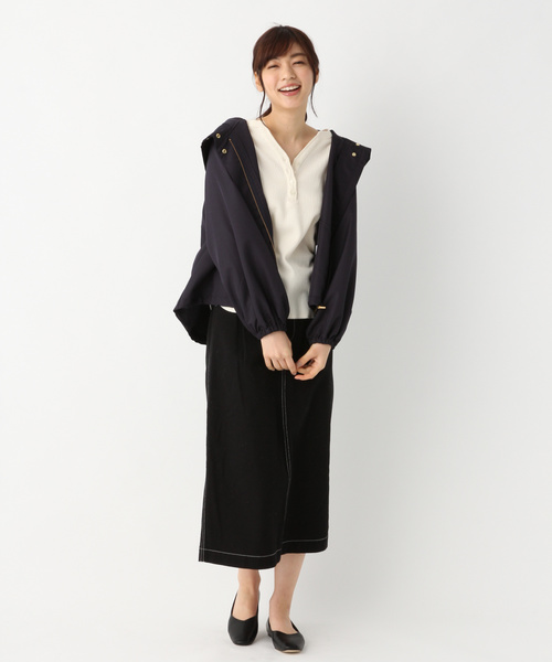 GLOBAL WORK(グローバルワーク)の「【UVカット】USA2WAYワッフルヘンリー/822626(Tシャツ/カットソー・レディース・ネイビー/オフホワイト/ミント/キャメル/パープル系その他4・MEDIUM/LARGE)」の6枚目の写真