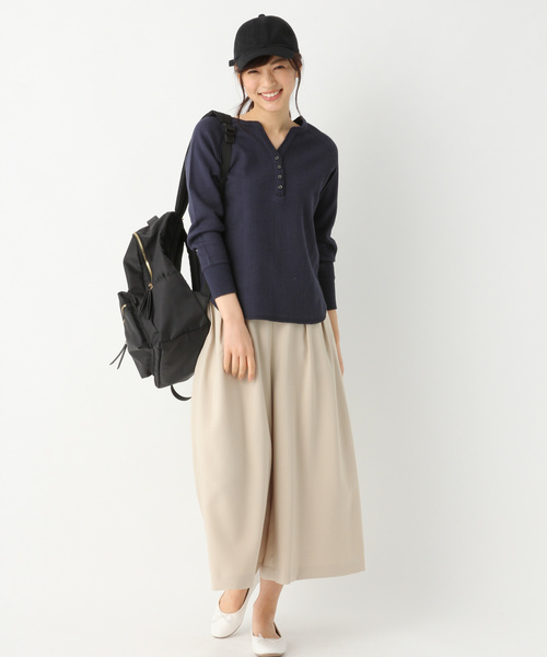 GLOBAL WORK(グローバルワーク)の「【UVカット】USA2WAYワッフルヘンリー/822626(Tシャツ/カットソー・レディース・ネイビー/オフホワイト/ミント/キャメル/パープル系その他4・MEDIUM/LARGE)」の10枚目の写真