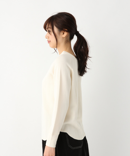 GLOBAL WORK(グローバルワーク)の「【UVカット】USA2WAYワッフルヘンリー/822626(Tシャツ/カットソー・レディース・ネイビー/オフホワイト/ミント/キャメル/パープル系その他4・MEDIUM/LARGE)」の14枚目の写真