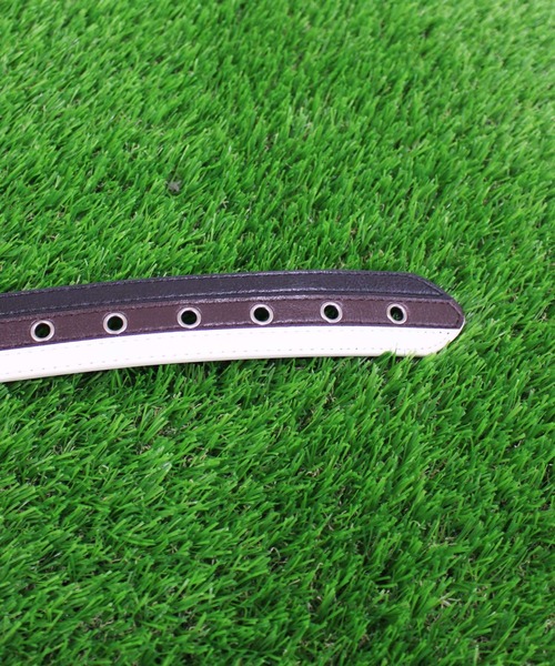 TopIsm（トップイズム）の「フリーサイズホール3ラインアイレットゴルフベルト（ゴルフグッズ・メンズ・ダークブラウン/ベージュ/ブルー・F）」の7枚目の写真