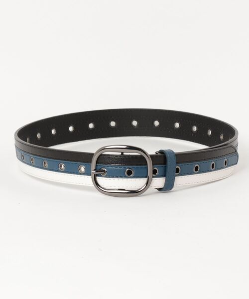 TopIsm（トップイズム）の「フリーサイズホール3ラインアイレットゴルフベルト（ゴルフグッズ・メンズ・ダークブラウン/ベージュ/ブルー・F）」の11枚目の写真