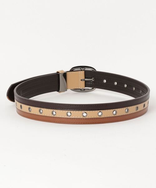 TopIsm（トップイズム）の「フリーサイズホール3ラインアイレットゴルフベルト（ゴルフグッズ・メンズ・ダークブラウン/ベージュ/ブルー・F）」の12枚目の写真