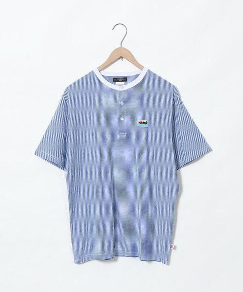 coen（コーエン）の「SUNNY SPORTS（サニースポーツ）別注USAコットンヘンリーネックボーダーTシャツ（Tシャツ/カットソー・メンズ・ベージュ/ケリー/ライトブルー・LARGE/MEDIUM/X-LARGE/SMALL）」の11枚目の写真