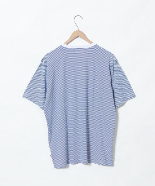 coen（コーエン）の「SUNNY SPORTS（サニースポーツ）別注USAコットンヘンリーネックボーダーTシャツ（Tシャツ/カットソー・メンズ・ベージュ/ケリー/ライトブルー・LARGE/MEDIUM/X-LARGE/SMALL）」の4枚目の写真