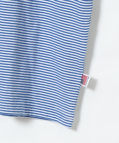 coen（コーエン）の「SUNNY SPORTS（サニースポーツ）別注USAコットンヘンリーネックボーダーTシャツ（Tシャツ/カットソー・メンズ・ベージュ/ケリー/ライトブルー・LARGE/MEDIUM/X-LARGE/SMALL）」の18枚目の写真