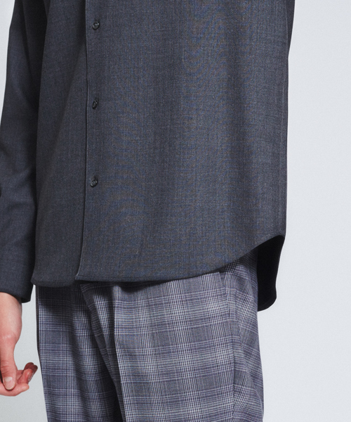 ABAHOUSE(アバハウス)の「【セットアップ対応】平織り Vネック シャツ(シャツ/ブラウス・メンズ・カーキ/パープル系その他/チャコールグレー・44/46/48)」の18枚目の写真