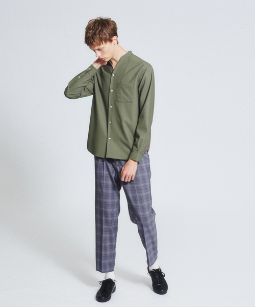 ABAHOUSE(アバハウス)の「【セットアップ対応】平織り Vネック シャツ(シャツ/ブラウス・メンズ・カーキ/パープル系その他/チャコールグレー・44/46/48)」の22枚目の写真