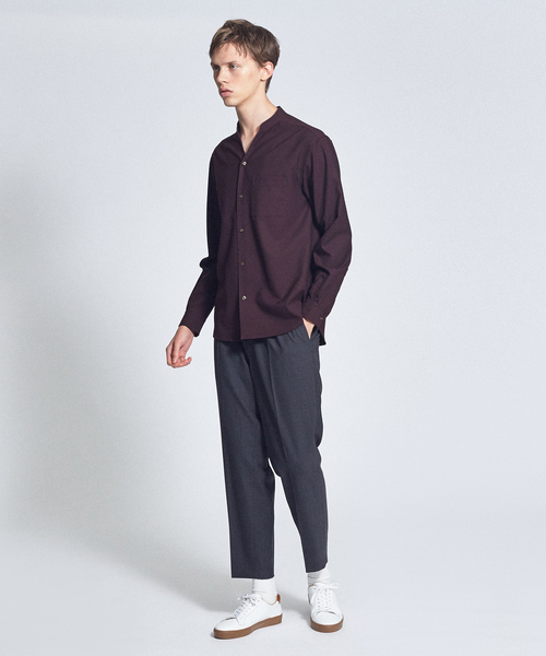 ABAHOUSE(アバハウス)の「【セットアップ対応】平織り Vネック シャツ(シャツ/ブラウス・メンズ・カーキ/パープル系その他/チャコールグレー・44/46/48)」の11枚目の写真