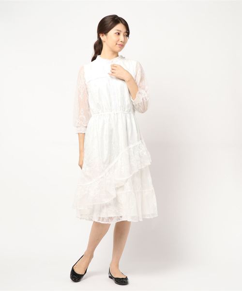 axes femme（アクシーズファム）の「総レースフリルワンピース