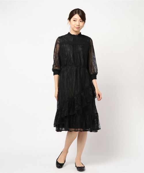 axes femme（アクシーズファム）の「総レースフリルワンピース