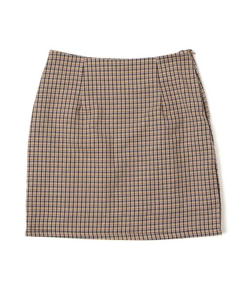 DING（ディング）の「DING/チェック柄タイトミニスカート（スカート・レディース・ブラウン/グレー・FREE）」の7枚目の写真