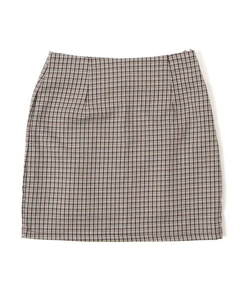 DING（ディング）の「DING/チェック柄タイトミニスカート（スカート・レディース・ブラウン/グレー・FREE）」の8枚目の写真