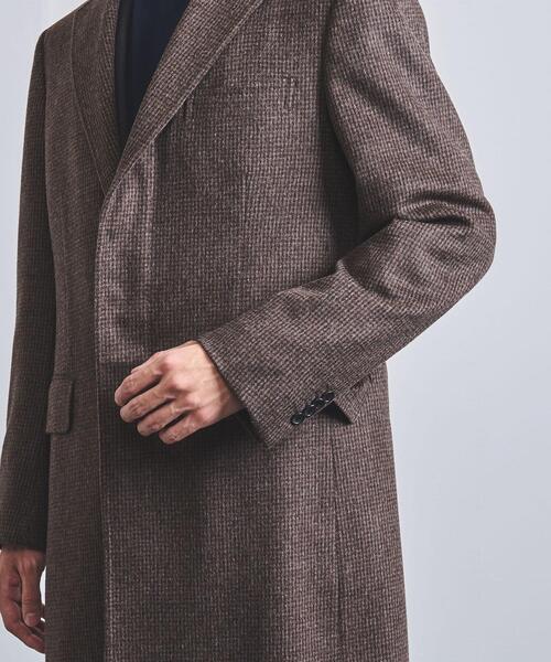 UNITED ARROWS チェスターコート ブラウン ハウンドトゥース Hevo＞SURBON ハウンドトゥース チェスターコート