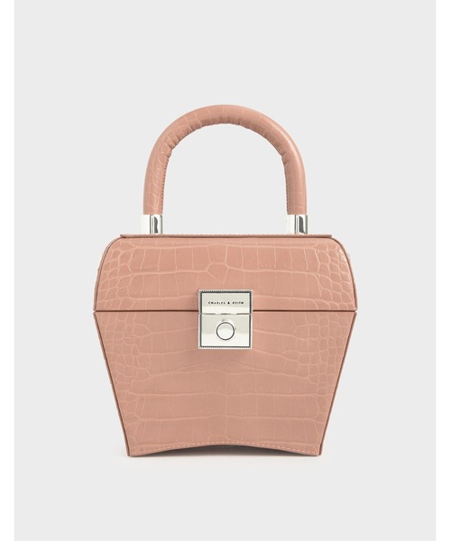 CHARLES & KEITH(チャールズ & キース)の「クロックエフェクト スカルプチャートップハンドルバッグ / Croc-Effect Sculptural Top Handle Bag(ハンドバッグ・レディース・イエロー/クリーム/ベビーピンク・M)」の3枚目の写真