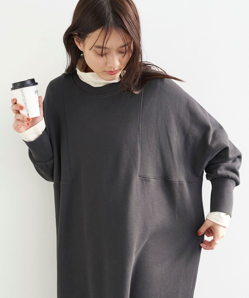 AMERICAN HOLIC（アメリカンホリック）の「アーム切り替えＢＩＧシルエットカットワンピース ＊（ワンピース・レディース・ブラック/ライトベージュ/LT.Gray・FREE）」の13枚目の写真