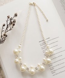 【Cupid Heart】結婚式アクセサリー プティット ビッグパールネックレス