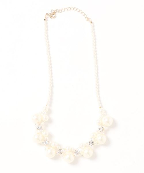 Cupid Heart（キューピッドハート）の「【Cupid Heart】結婚式アクセサリー プティット ビッグパールネックレス（ネックレス・レディース・ベージュ・MEDIUM）」の3枚目の写真