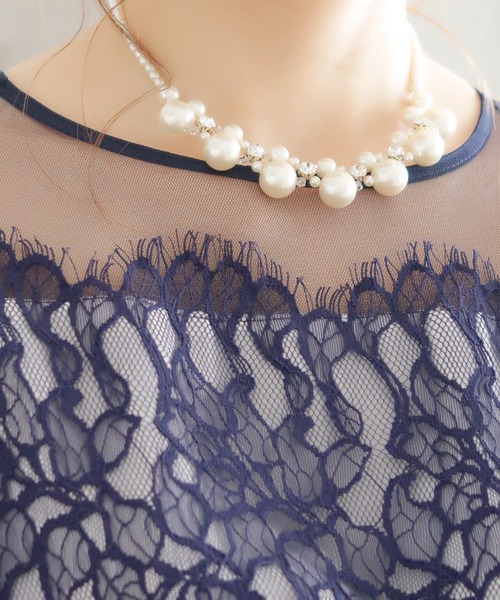 Cupid Heart（キューピッドハート）の「【Cupid Heart】結婚式アクセサリー プティット ビッグパールネックレス（ネックレス・レディース・ベージュ・MEDIUM）」の8枚目の写真