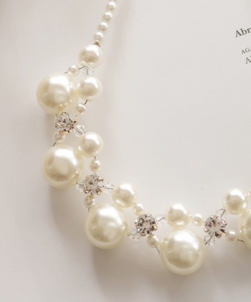 Cupid Heart（キューピッドハート）の「【Cupid Heart】結婚式アクセサリー プティット ビッグパールネックレス（ネックレス・レディース・ベージュ・MEDIUM）」の5枚目の写真