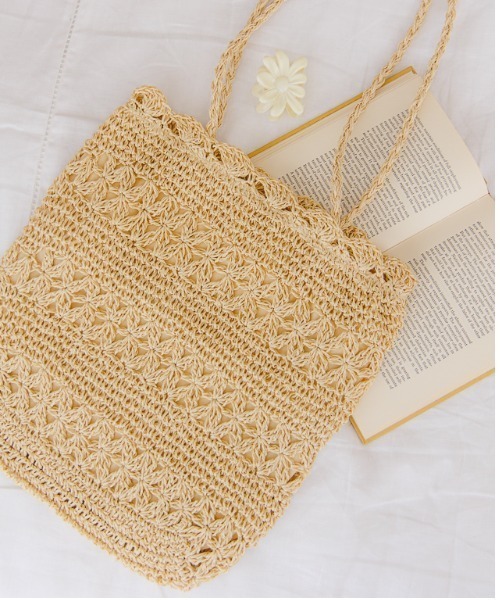 flower（フラワー）の「ソフトクロシェトート（かごバッグ・レディース・ベージュ/ブラウン/アイボリー・FREE）」の10枚目の写真