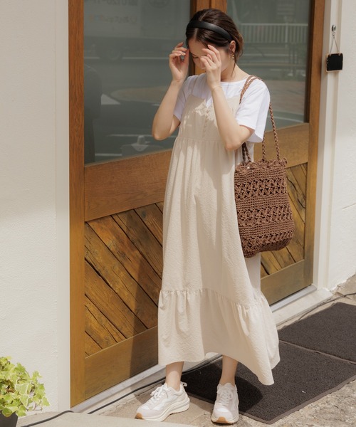 flower（フラワー）の「ソフトクロシェトート（かごバッグ・レディース・ベージュ/ブラウン/アイボリー・FREE）」の12枚目の写真