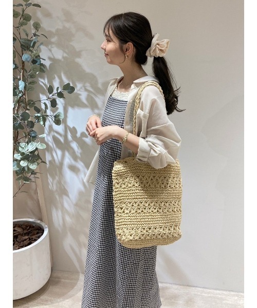 【WOUF】クロシェトートバッグ クロシェトートバッグ | おしゃれなA4サイズ - 古着屋
