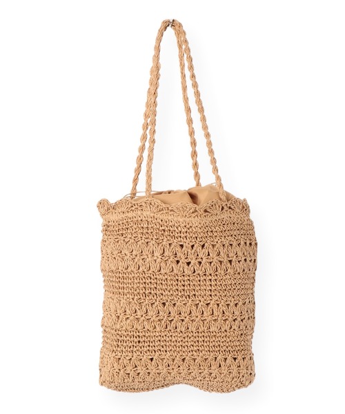 flower（フラワー）の「ソフトクロシェトート（かごバッグ・レディース・ベージュ/ブラウン/アイボリー・FREE）」の5枚目の写真