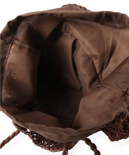 flower（フラワー）の「ソフトクロシェトート（かごバッグ・レディース・ベージュ/ブラウン/アイボリー・FREE）」の8枚目の写真